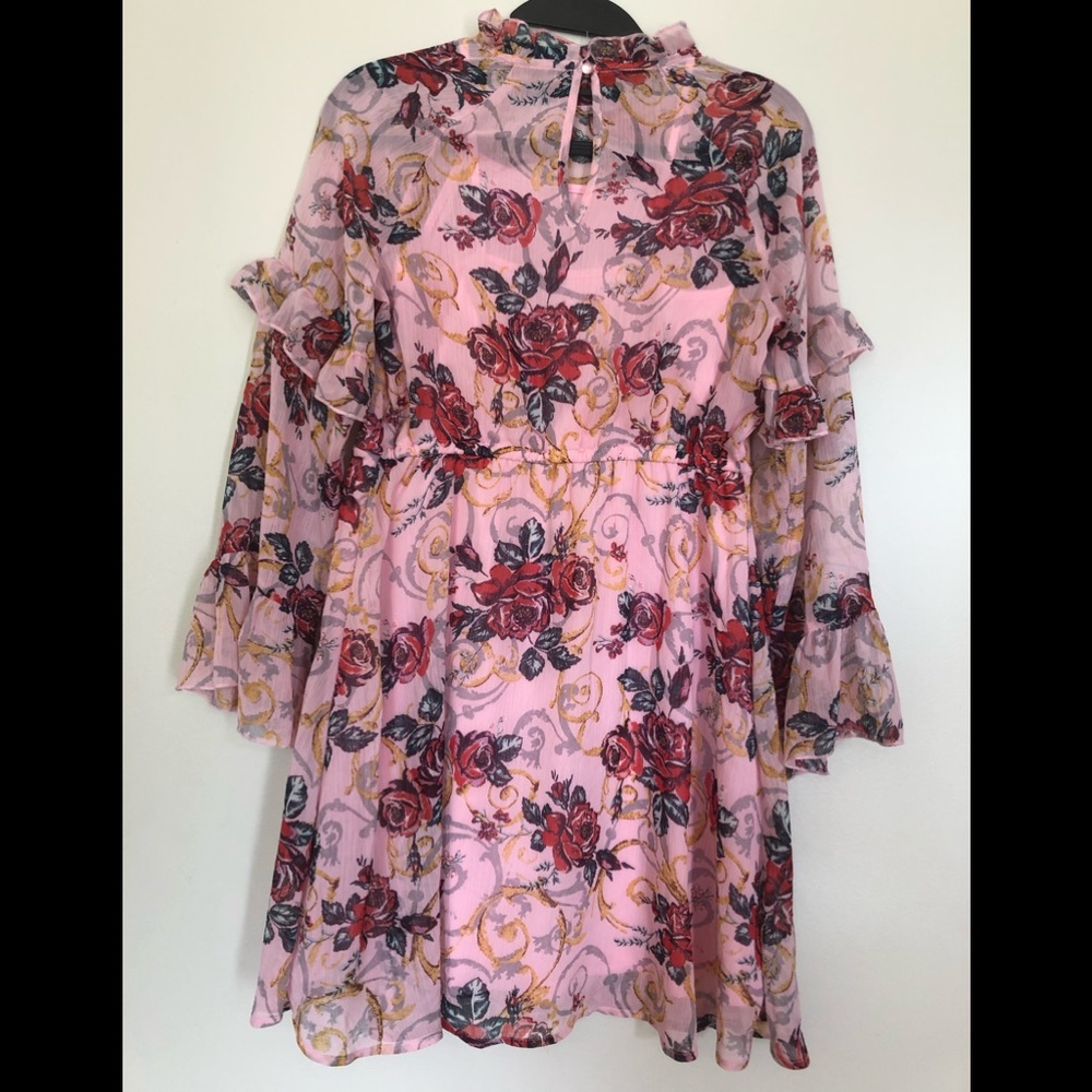 ART CLASS SHEER FLORAL DRESS WITH SLIP 10/12 - Picture 3 of 9